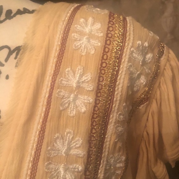 FREE PEOPLE WILL WAIT FOR YOU BALI FLORAL SHORT SLEEVE MIDI DRESS SMALL MEDIUM - Picture 10 of 12